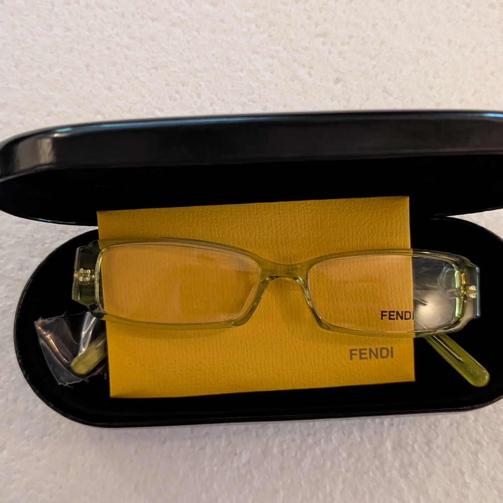 New Fendi Clear Green Rectangular Glasses